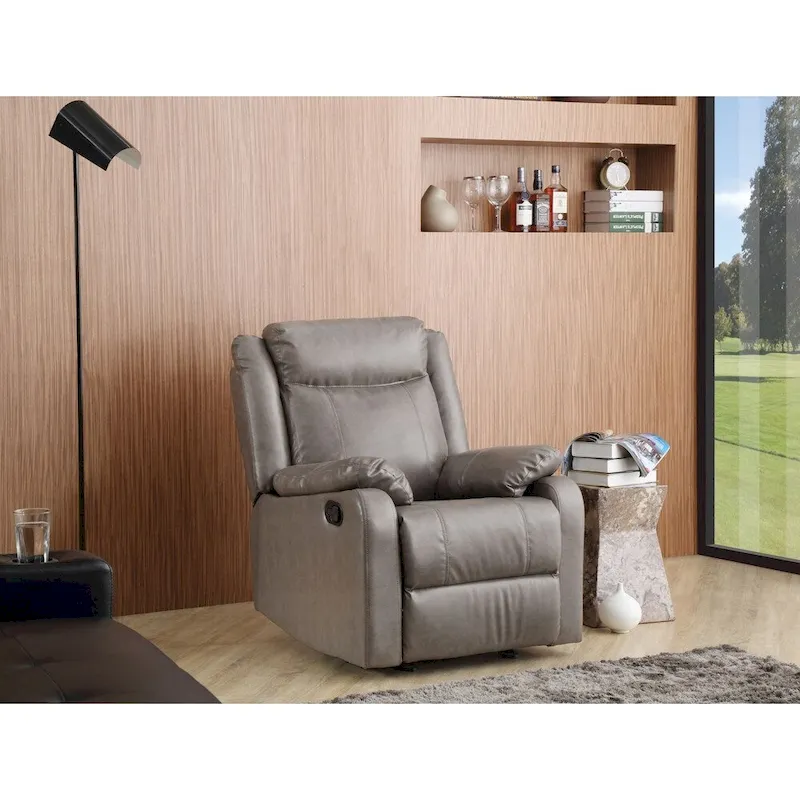 Faux Leather Rocking Recliner, Single Seat