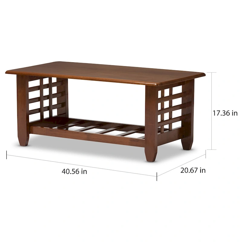 Baxton Studio Leda Mission Style Cherry Coffee Table