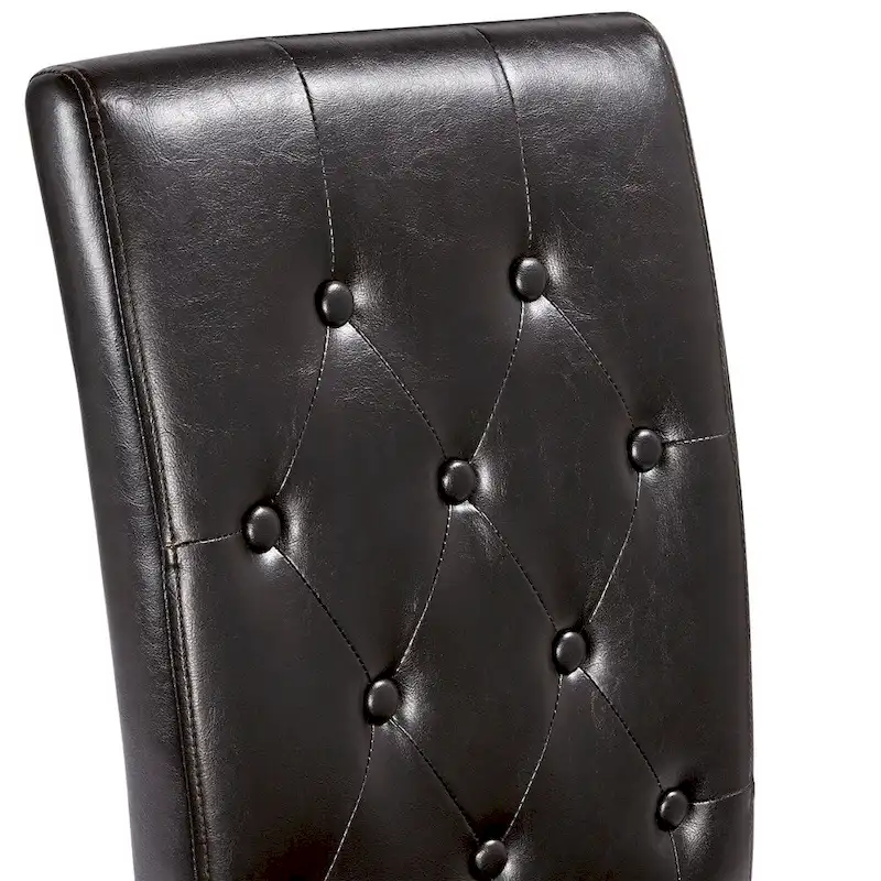 Yaheetech Button Padded Dining Chair with Solid Wood Legs Set of 2 - Set of 2