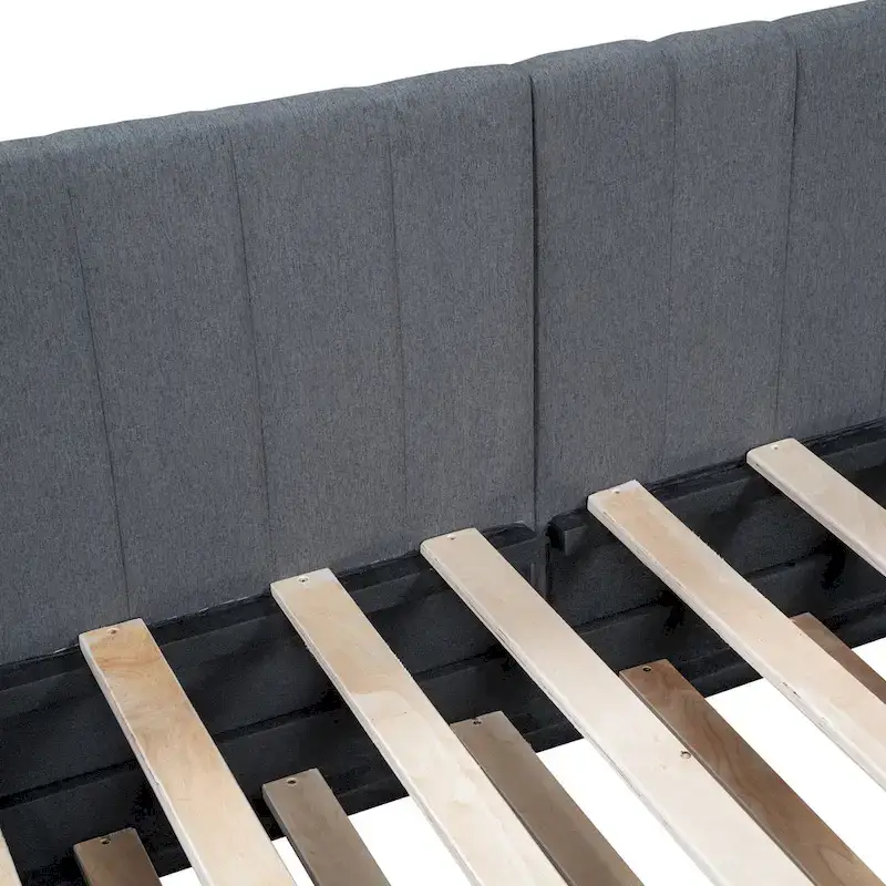 Twin Linen Daybed with Trundle and Semi-Closed Design