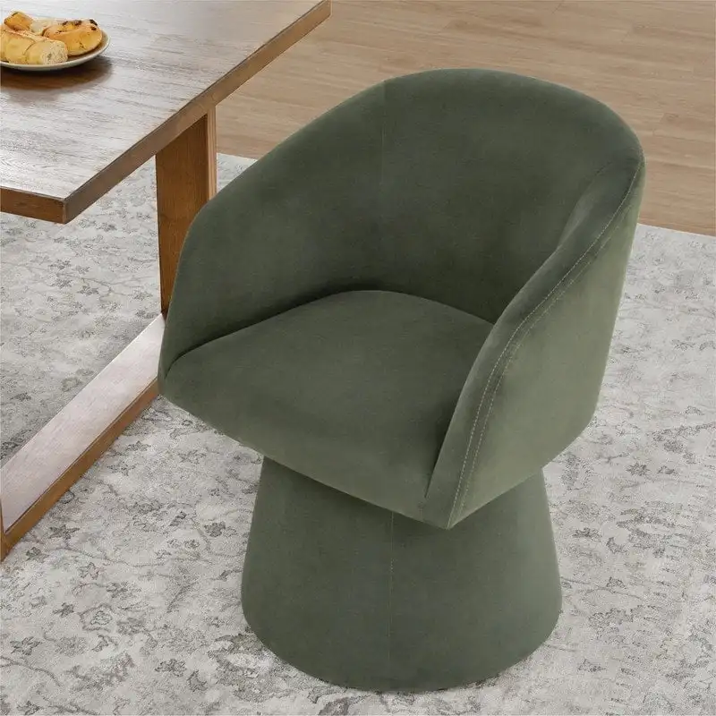 Evie Modern Upholstered Fabric Swivel Dining Chair