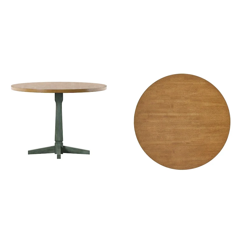 Round Two-Tone Dining Table