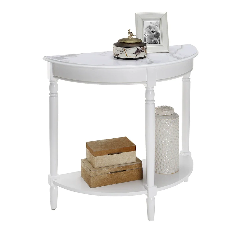 Convenience Concepts French Country Half-Round Entryway Table with Shelf