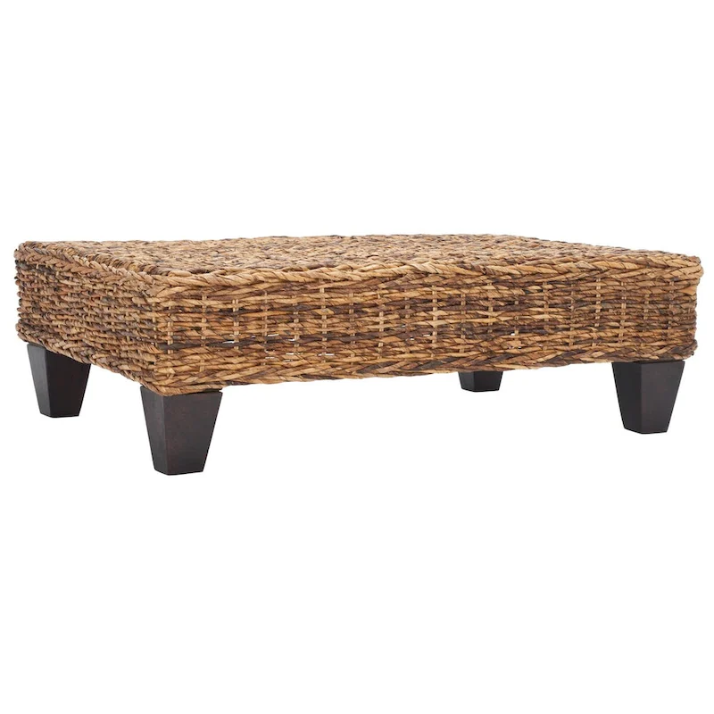 SAFAVIEH Caron Washed Natural Wicker Bench - 41  W x 28  D x 12  H - 41Wx28Dx12H