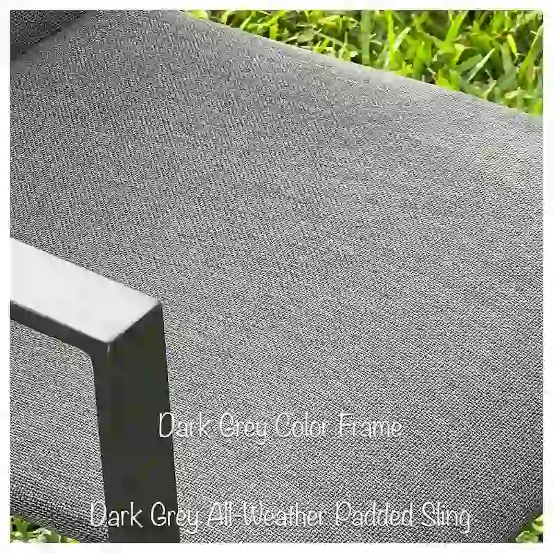 Tropea Dark Grey 13-Piece Aluminum Outdoor Dining Set with Sling Set in Midnight Grey - N/A