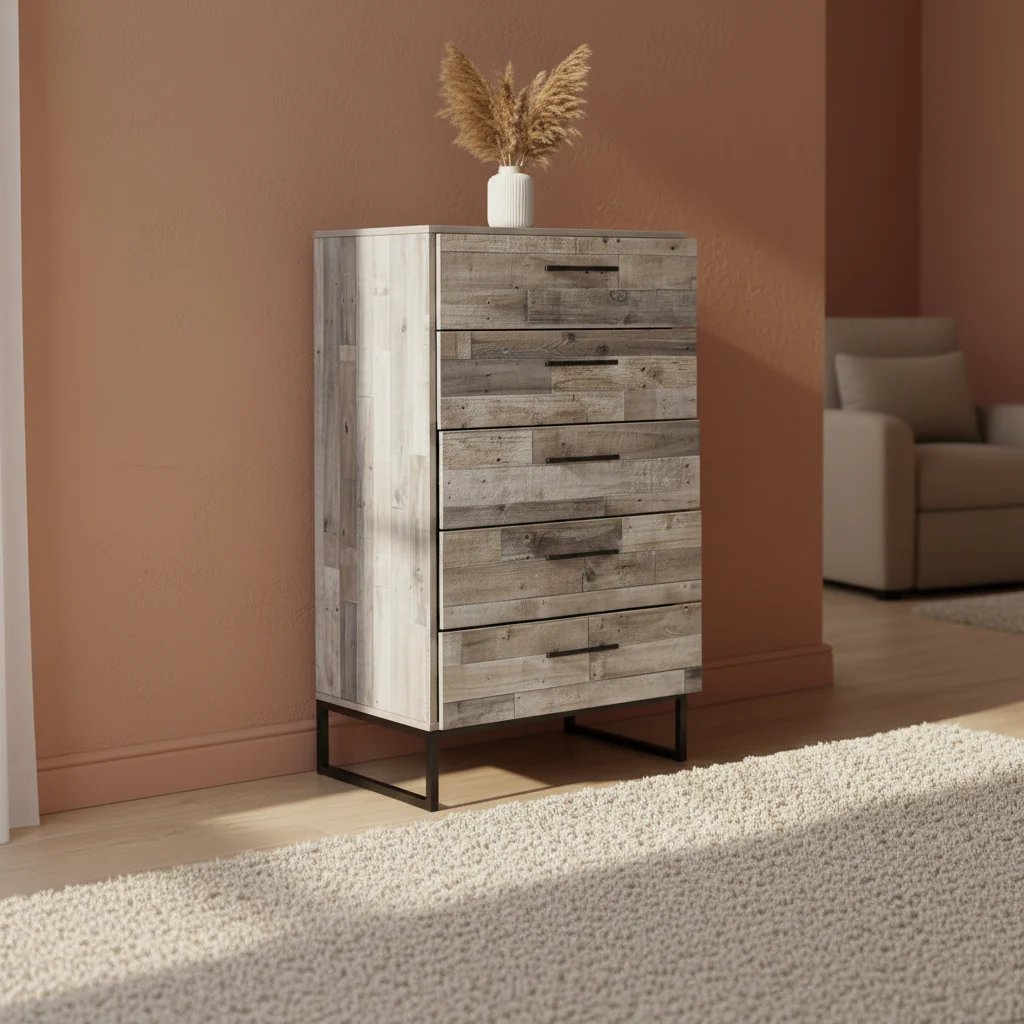 Neilsville Whitewash Chest of Drawers