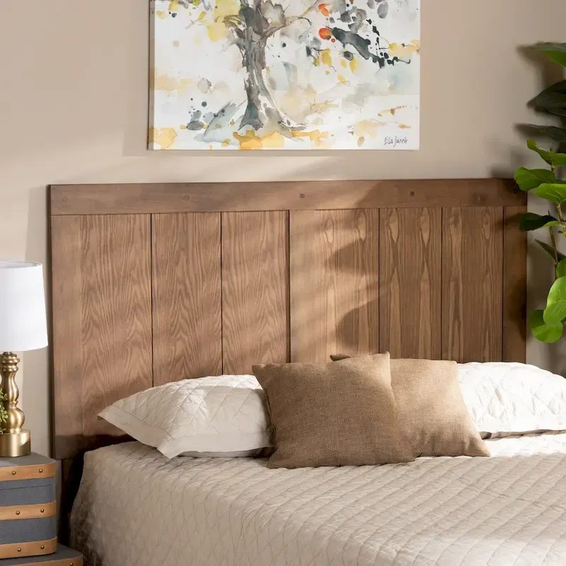 Patwin Transitional Ash Walnut Finished Wood Headboard
