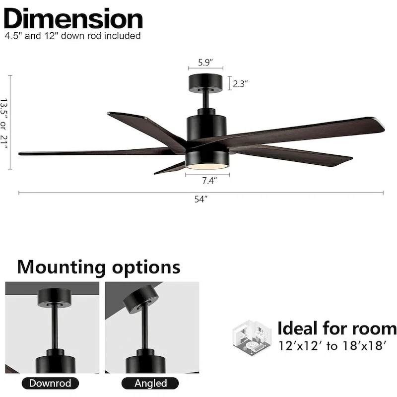 AeroBlade 54  5-Blade 6-Speed Ceiling Fan with LED Light
