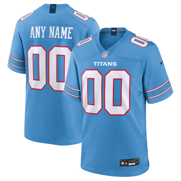 Tennessee Titans Light Blue Game Custom Jersey