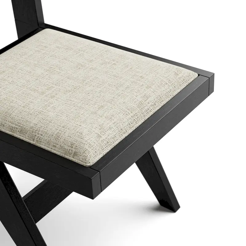 Furniture of America Evrena Modern Black Padded Fabric Dining Chairs (Set of 2)