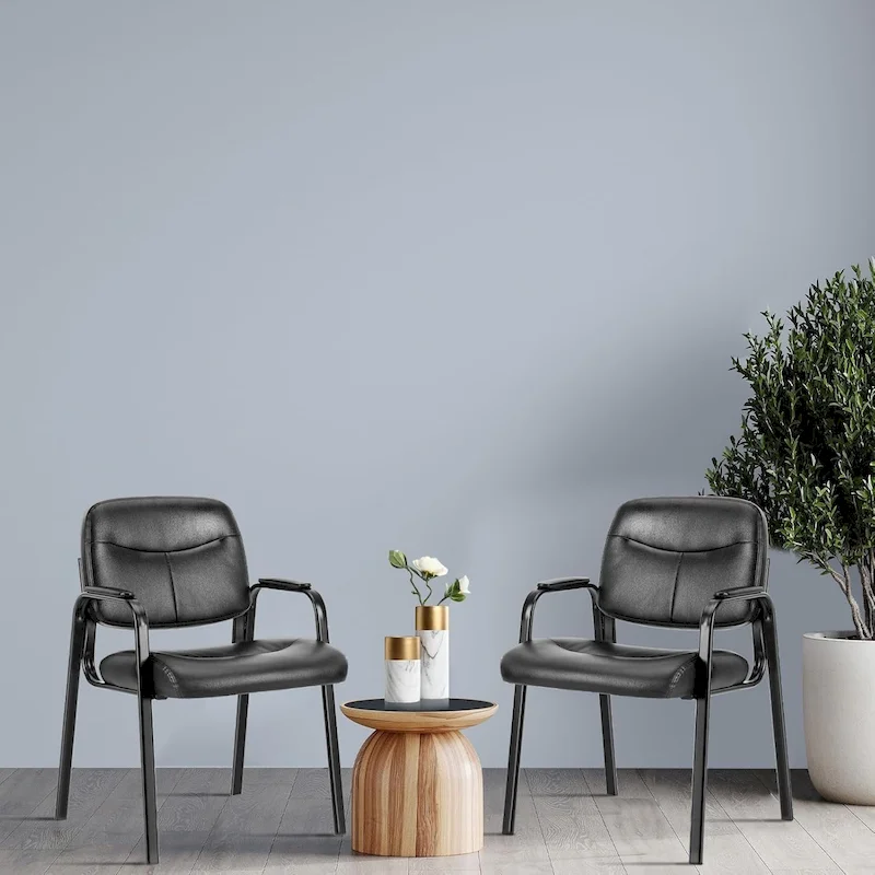 Reception Chairs, Leather Office Desk Guest Side Chair