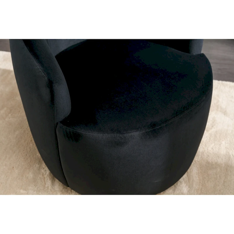 Velvet Swivel Barrel Accent Chair - 25.60 x 25.60 x 27.56