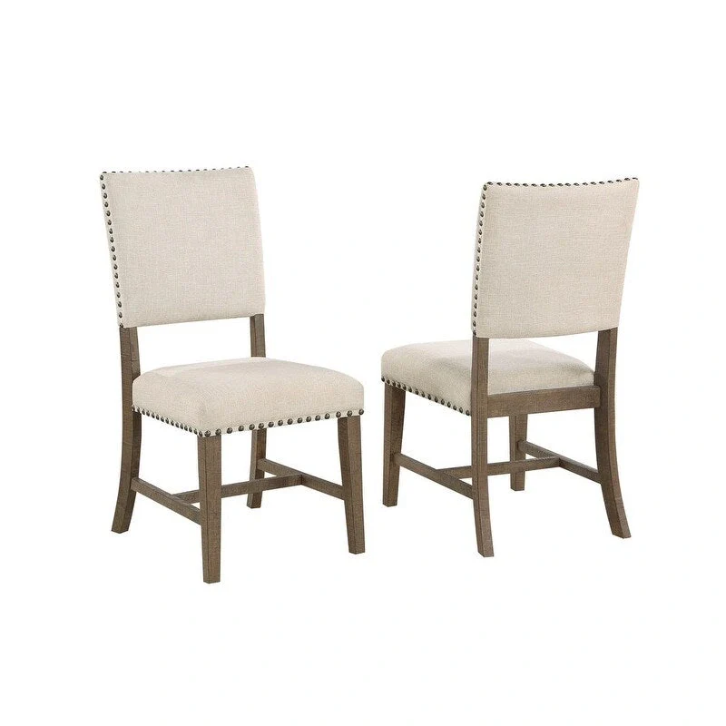 Best Quality Furniture Brown Oak Side Chairs (Set of 2)