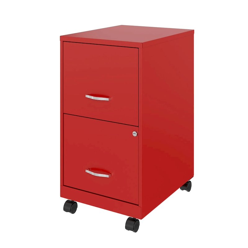 Space Solutions 18 2 Drawer Smart Vertical File Cabinet, Lava Red