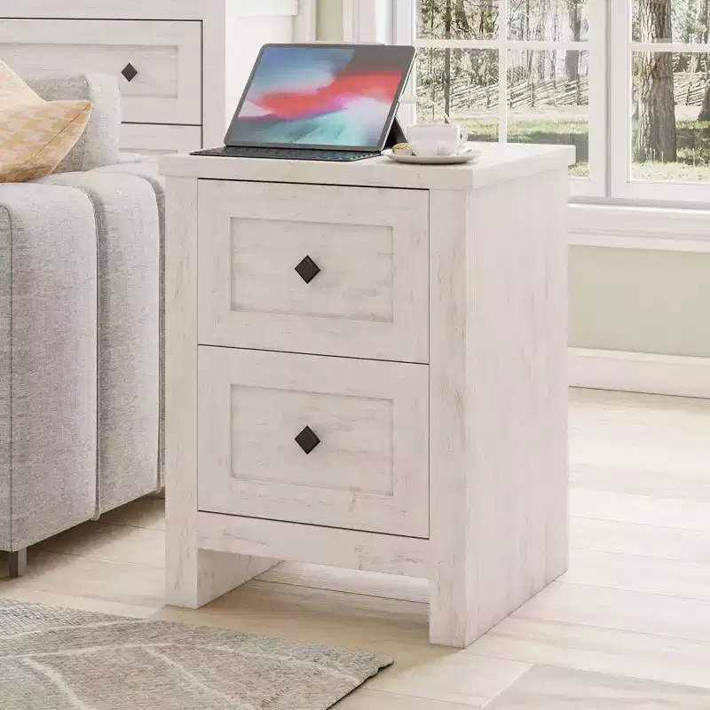 AMERLIFE Nightstand Set of 2 with Charging Station