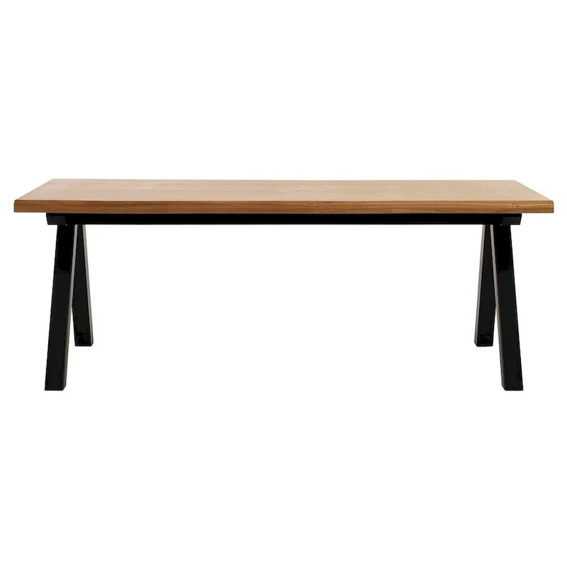 Wild Oak/Black Wavy Edge Dining Table, Seats 6-8