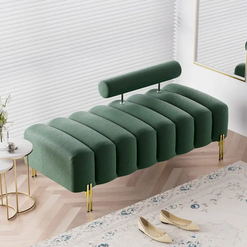 Ouyessir 52.2 Modern Channel Tufted Window Bench with Adjustable Back