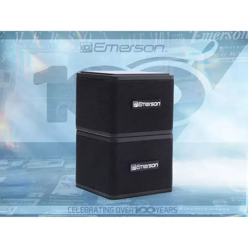 Emerson EAS-3006-BK Sound Blox  Wireless Magnetic Stackable Bluetooth Speakers, Instant Connect, Multi-Room Audio, USB-C Charging, Built-in Subwoofer
