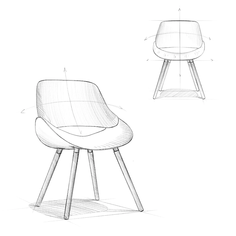 WYNDENHALL Malone Mid Century Modern Bentwood Dining Chair with Light Wood in Polyester linen - 22.8 D x 20.9 W x 30.9H