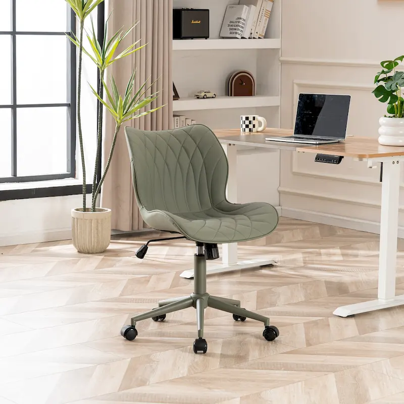 Swivel Armless Desk Chair Office Chairs Makeup Vanity Chair