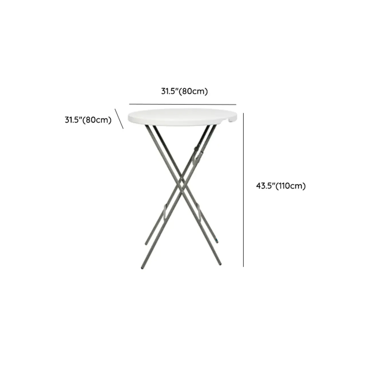 Stylish White Acrylic Top Grey Metal Leg Bar Table