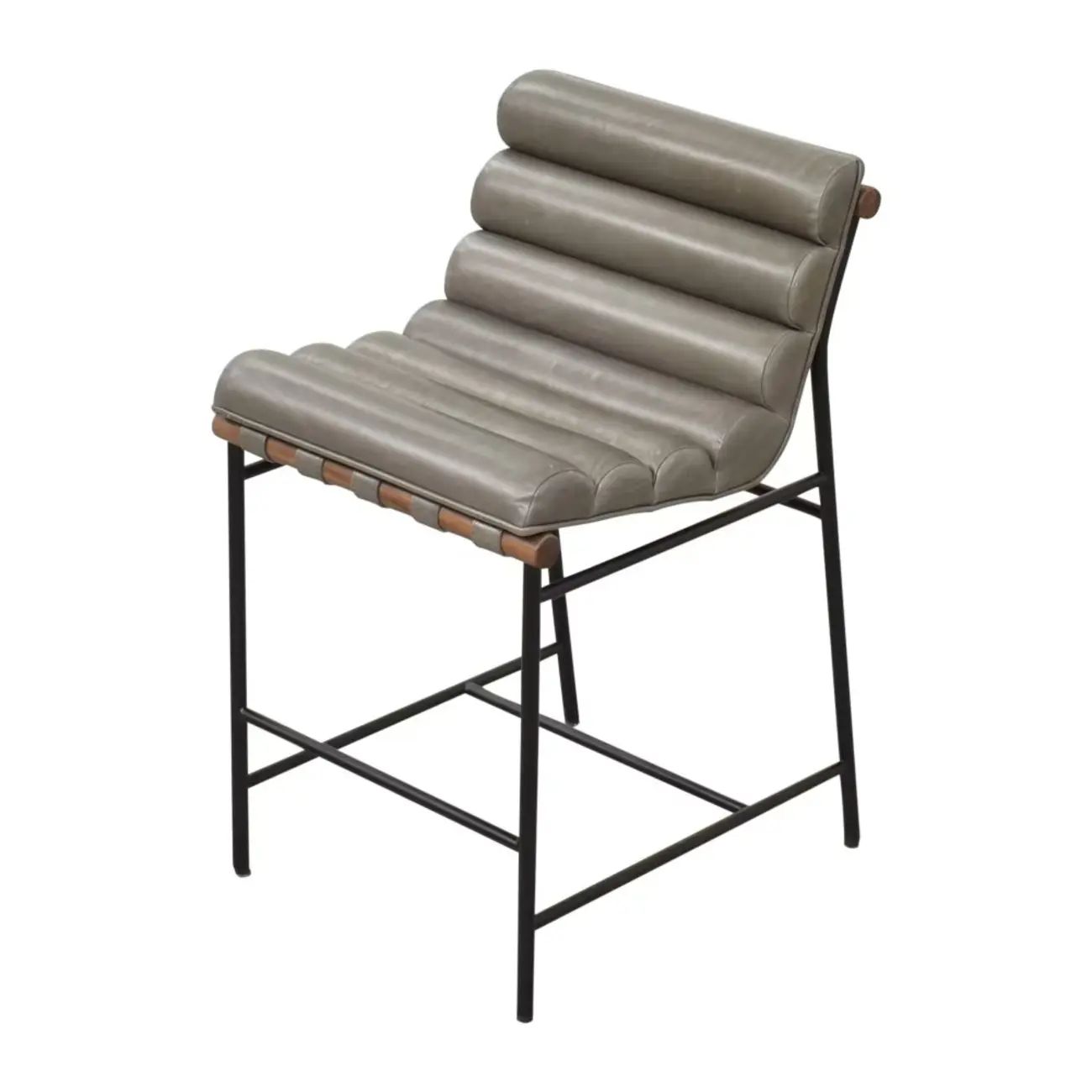 Modern Upholstered Counter Stool with Metal Frame