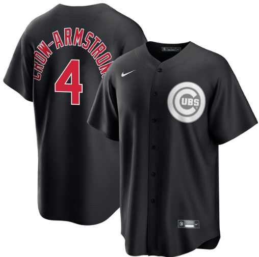 Pete Crow-Armstrong Chicago Cubs Black Lights Out 2.0 Jersey