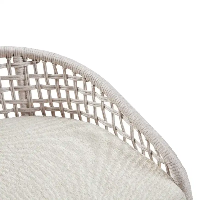 Natural/Dark Gray Woven Rope Back Counter Stool, 1-Person