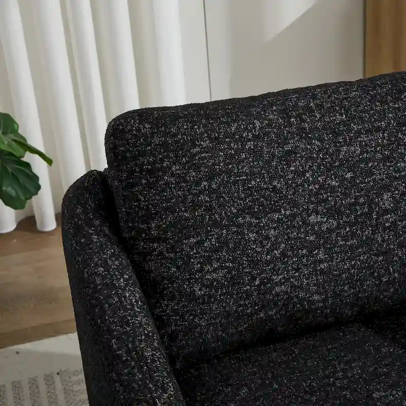 Black+ Gray 31.5 Chenille Swivel Accent Chair