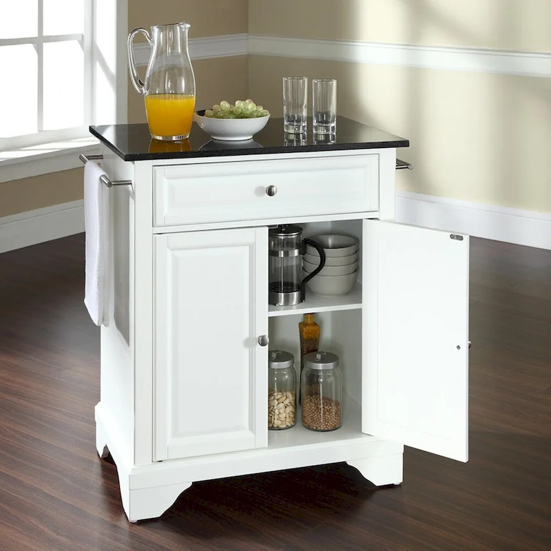 Lafayette Black Granite Top Portable Kitchen Island - 18d x 31w x 35.5h