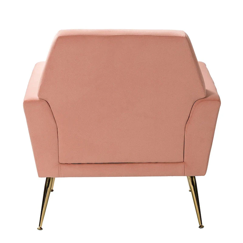 Velvet Tufted Accent Armchair with Gold Metal Legs – 250lbs Capacity