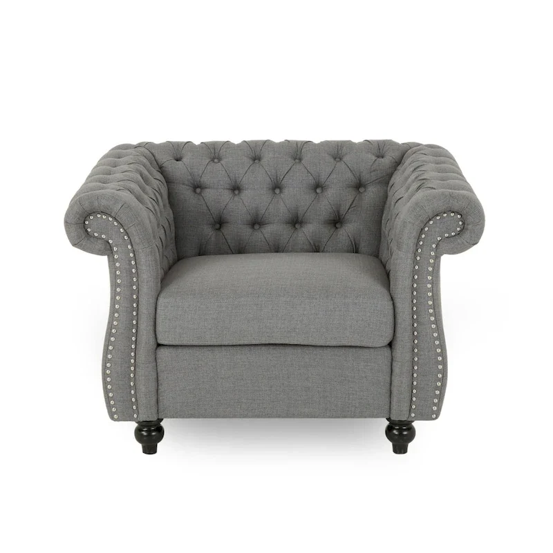 Chesterfield Club Chair with Tufted Upholstery
