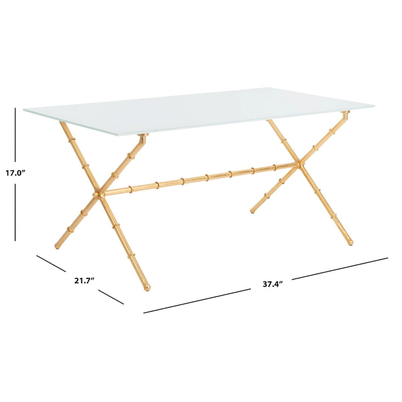 SAFAVIEH Treasures Jocelyn Bronze-Ish Silver/ Glass Top Accent Table - 37.4 x 19.7 x 17