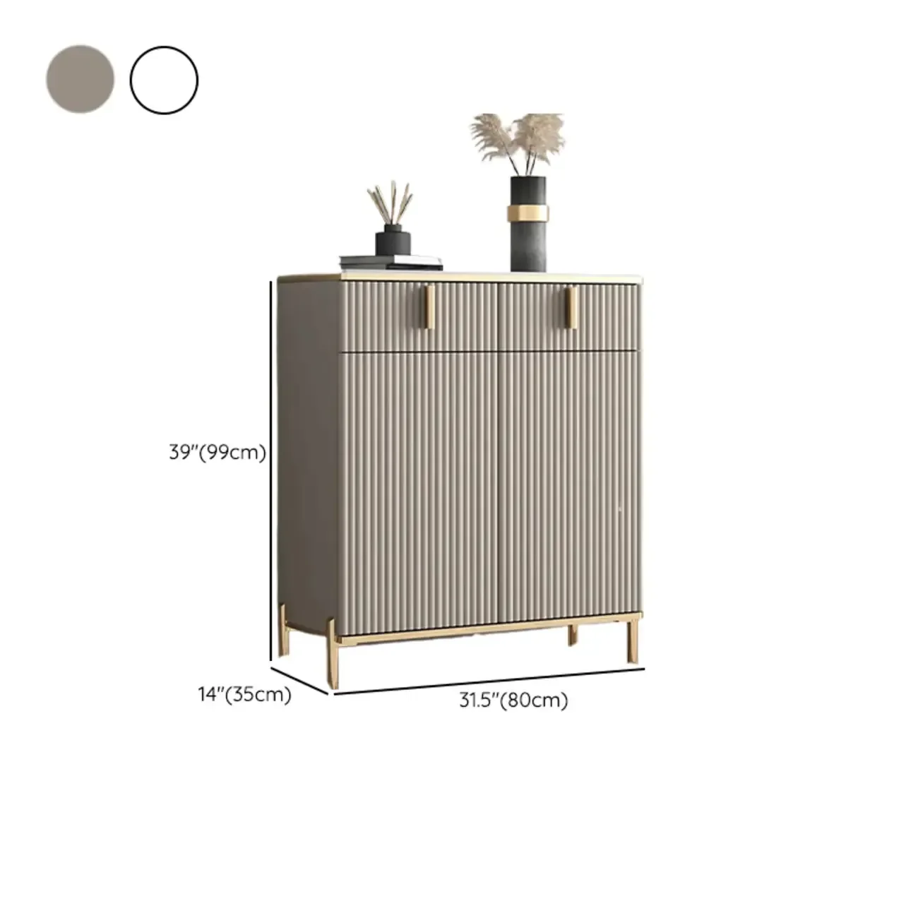 Glam Light Coffee Wood Entryway Shoe Cabinet