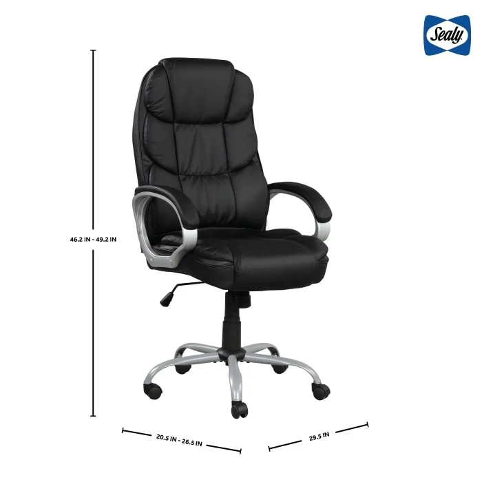 Mid-Back Ergonomic Swivel Office Chair with Padded Armrests