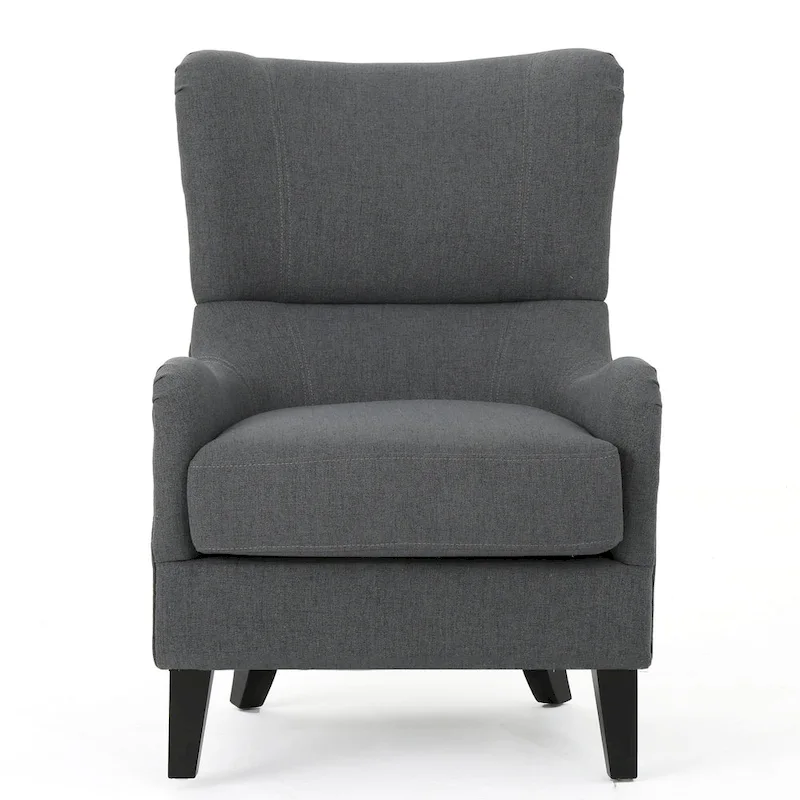 27  High Back Accent Chair with Wing Back and Birch Legs