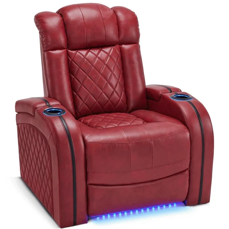 Power Recliner with Adjustable Headrest, Dual Motor, LED Lighting & USB Port