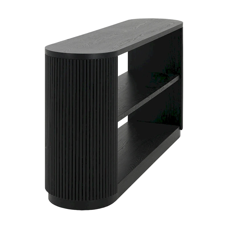 Modern Entryway Console Table - Slim Sofa Table with Open Shelf & Elegant Wood Grain, Multi-Functional Hallway Table