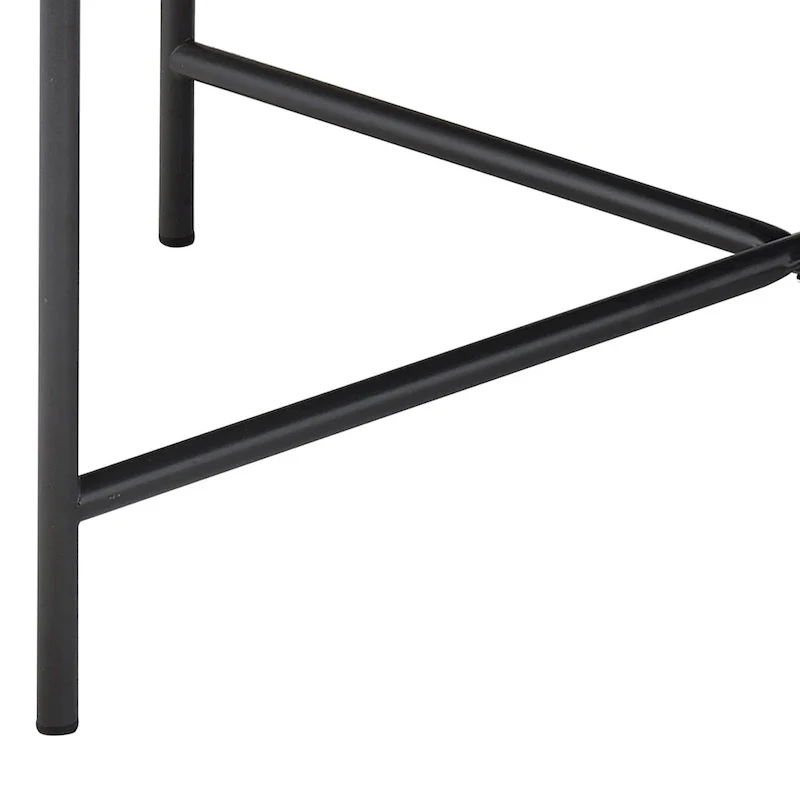Round Farmhouse-Industrial Coffee Table – Weathered Grey Oak & Black Metal Frame