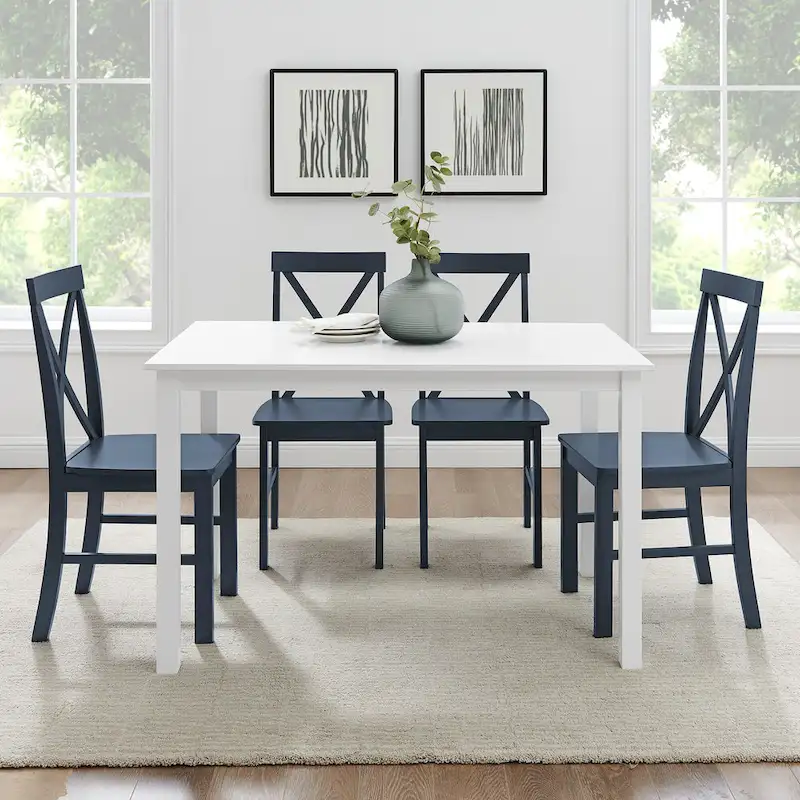 Dining Table with 4 X-Back Chairs