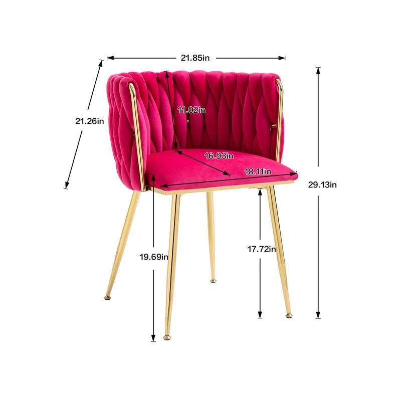 SEYNAR Modern Glam Velvet Dining Side Chair Set of 2 with Gold Metal Frame