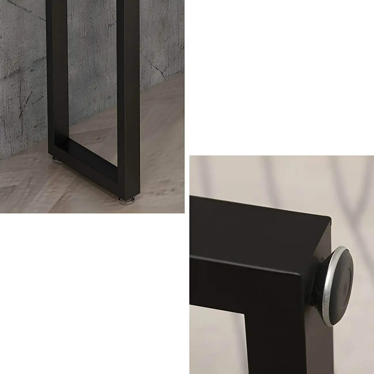 Pine Wood Rectangular Metal Base Bar Table Brown