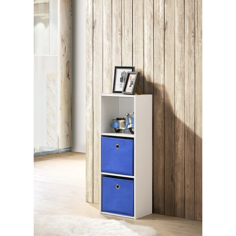 White Satin 3-Cube Storage Organizer