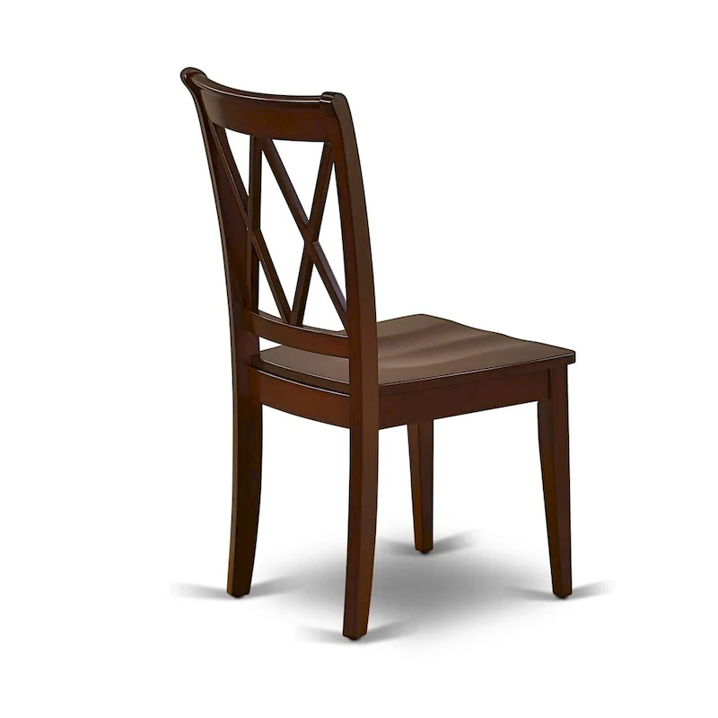 East West Furniture 3 Piece Dining Table Set- a Round Kitchen Table with Pedestal and 2 Dining Chairs, Mahogany(Seat Options)