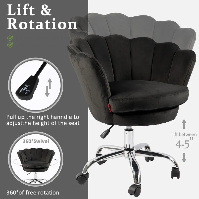 Accent Chair Swivel Vanity Chair Office Desk Chair With Wheels Modern Height Adjustable Pink/Grey/White