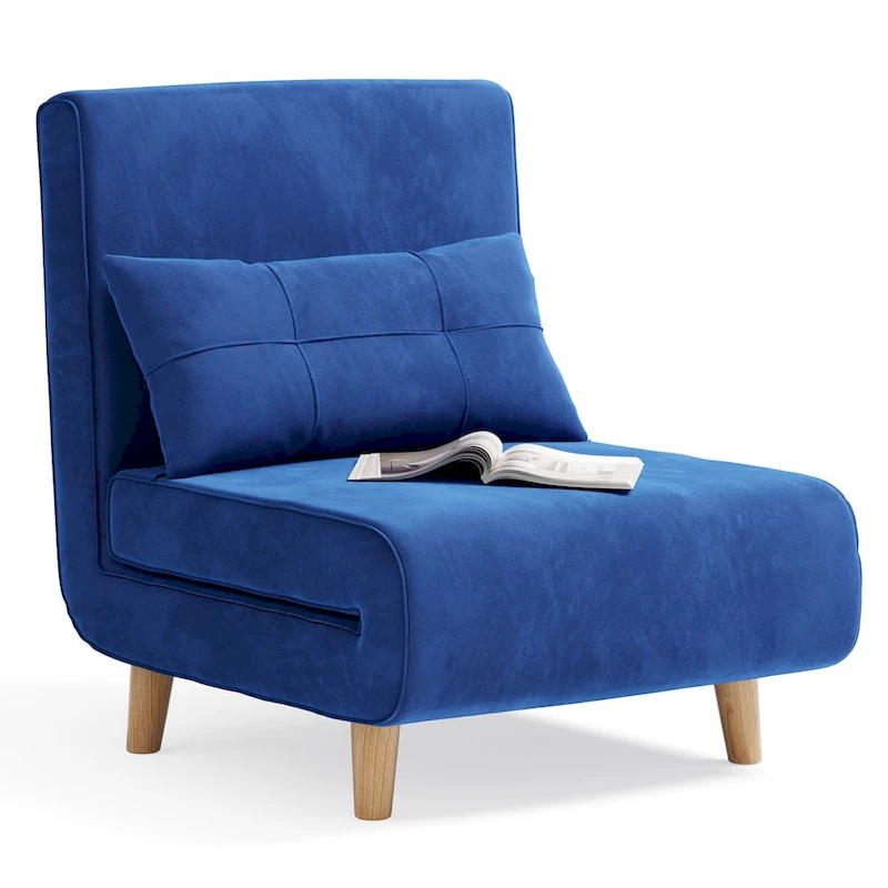 3 in 1 Convertible Upholstered Sofa Bed Sleeper Chair, Chaise Lounge Sofa, Folding Sleeper Chair, Recliner Chair with Pillow