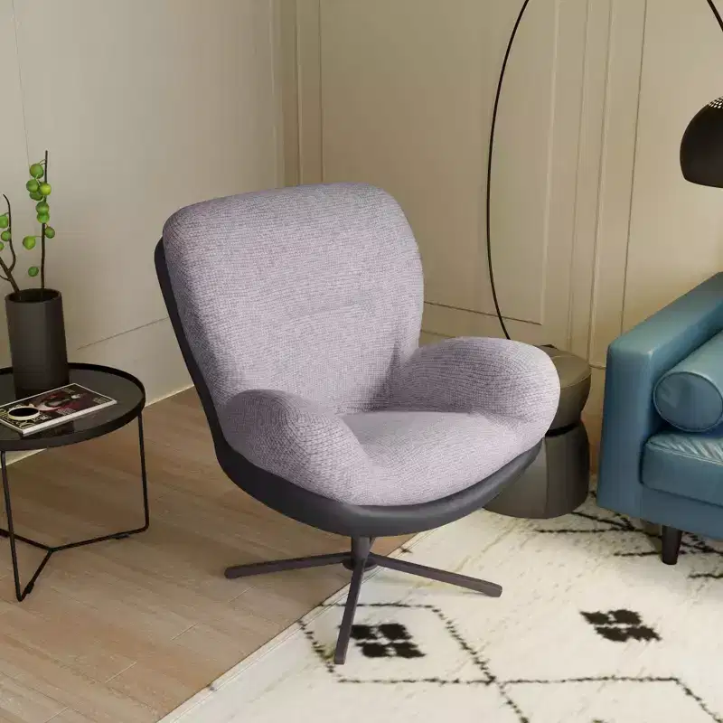 Christopher Knight Home Alger Modern Chenille and Faux Leather Upholstered Swivel Chair