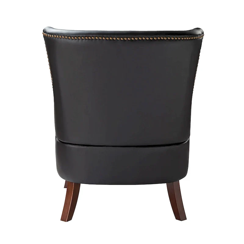 Angeles Mid-century Modern Ergonomic Vegan Leather Armchair with Wingback Set of 2 by HULALA HOME