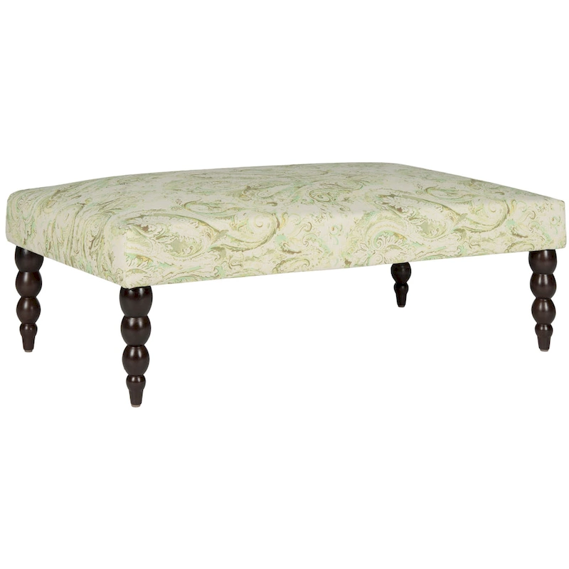 SAFAVIEH Alina Green Paisley Printed Bench - 0 - 47 W x 26 D x 16 H - 47Wx26Dx16H