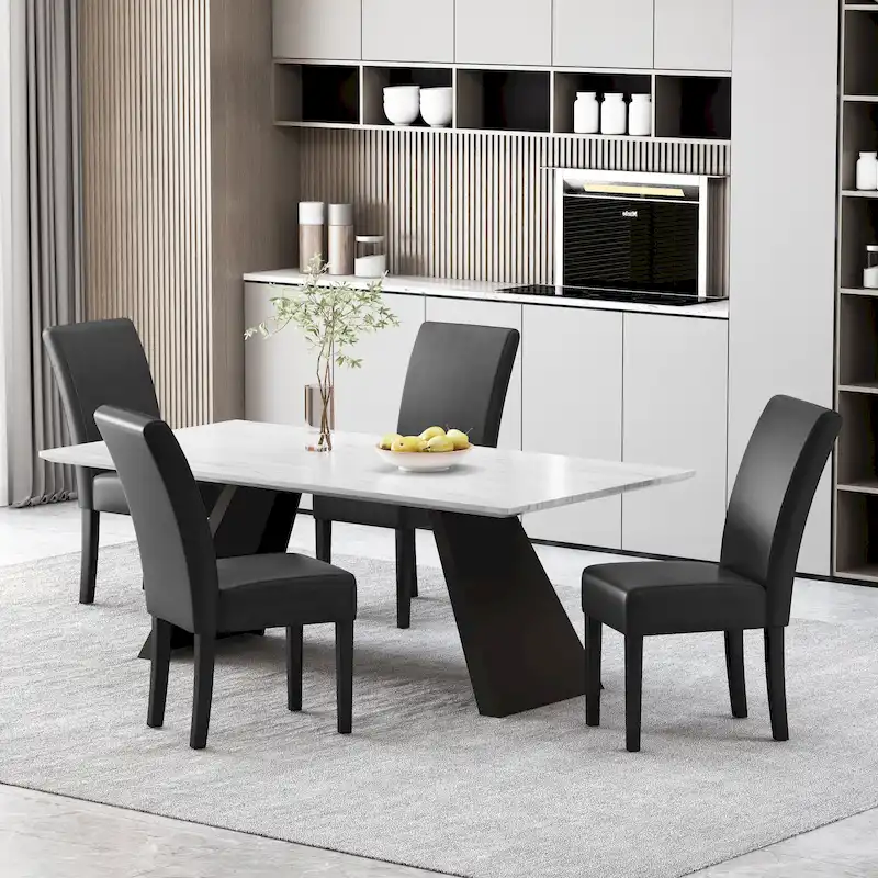 Patterned Upholstered Dining Chairs (Set of 4)
